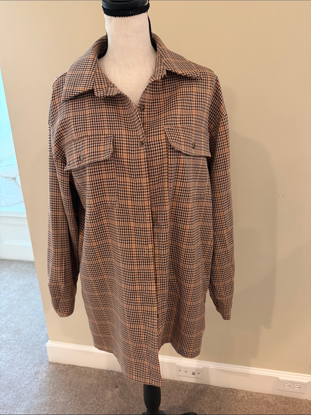 Princess Polly Brown & Black Plaid Utility shirt